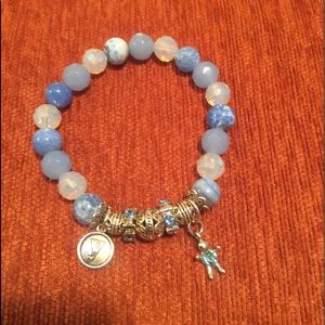 Good Luck Blue Fire Agate and Charms Bracelet.